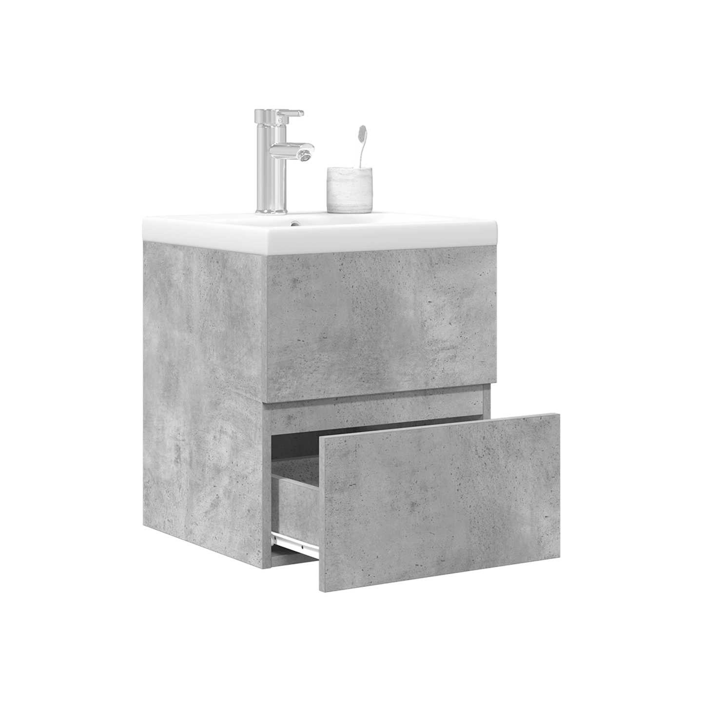 Ensemble de meubles de salle de bain 2 pcs gris béton