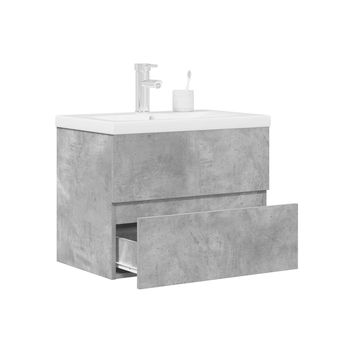 Ensemble de meubles de salle de bain 2 pcs gris béton