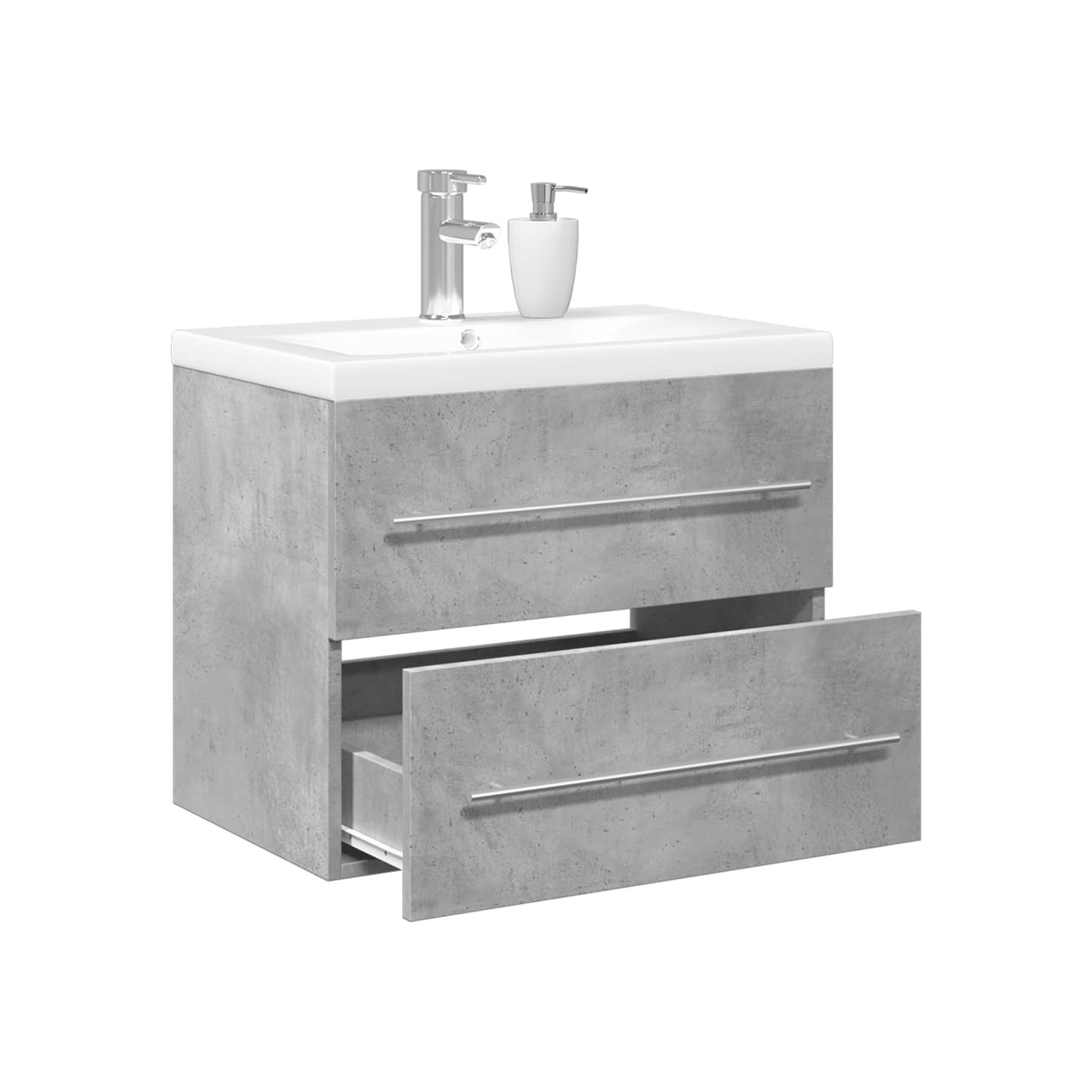 Ensemble de meubles de salle de bain 2 pcs gris béton