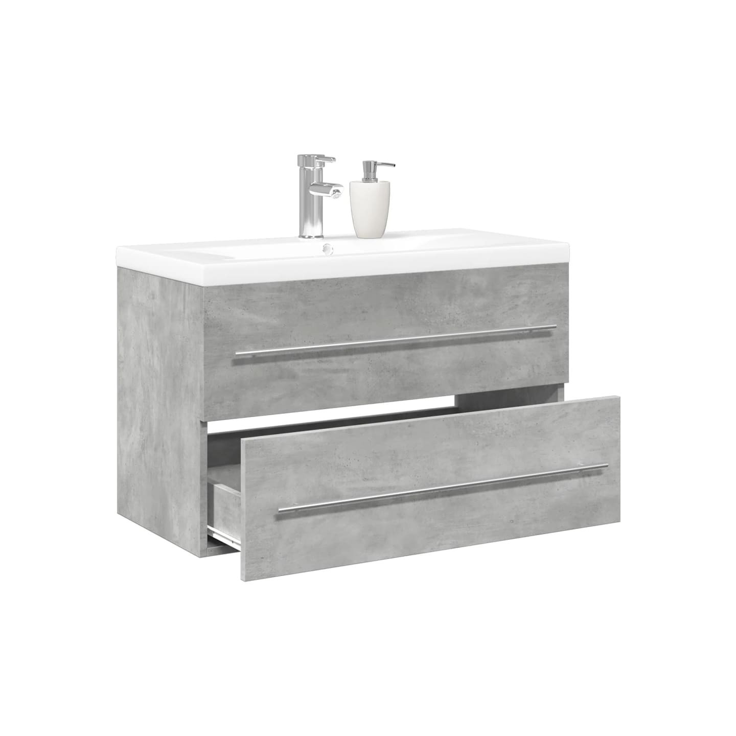 Ensemble de meubles de salle de bain 2 pcs gris béton