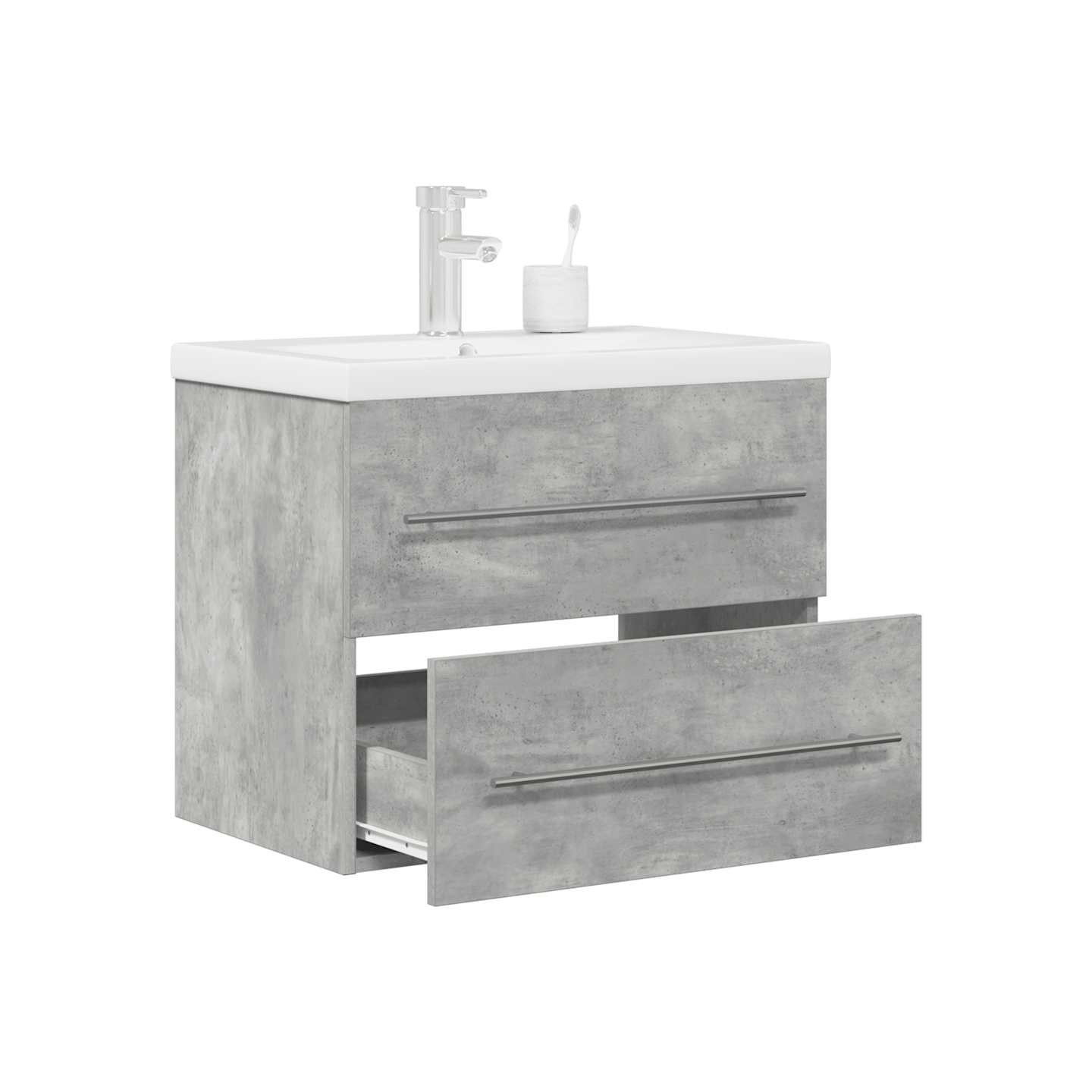 Ensemble de meubles de salle de bain 2 pcs gris béton