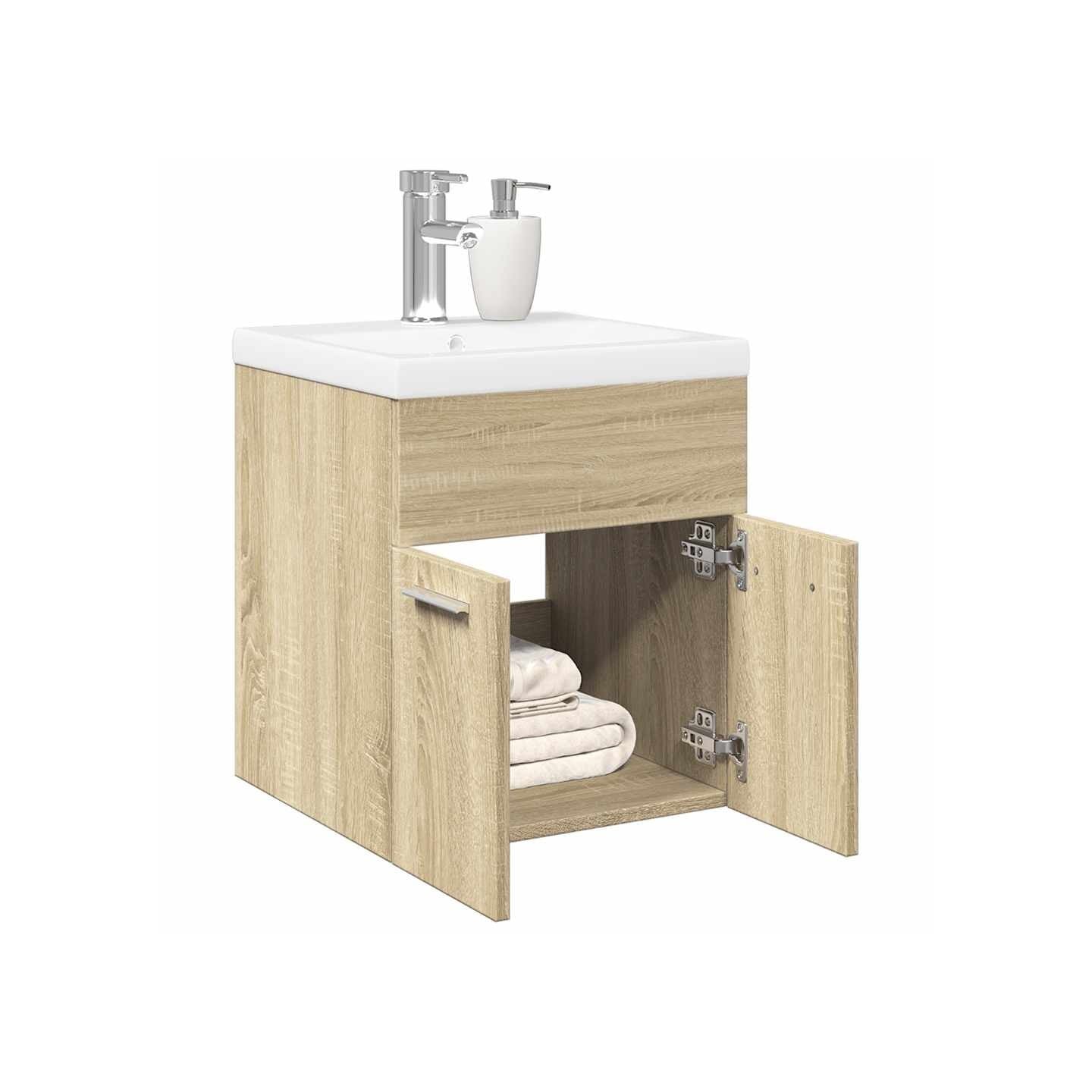 Ensemble de meubles de salle de bain 2 pcs chêne sonoma