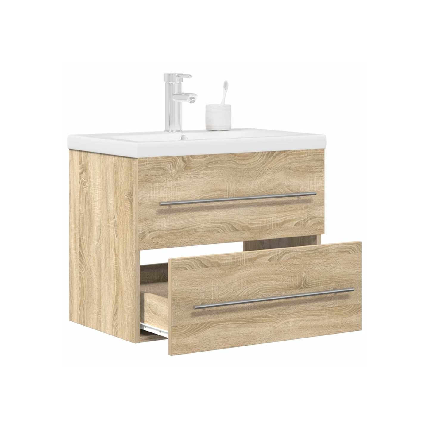 Ensemble de meubles de salle de bain 2 pcs chêne sonoma