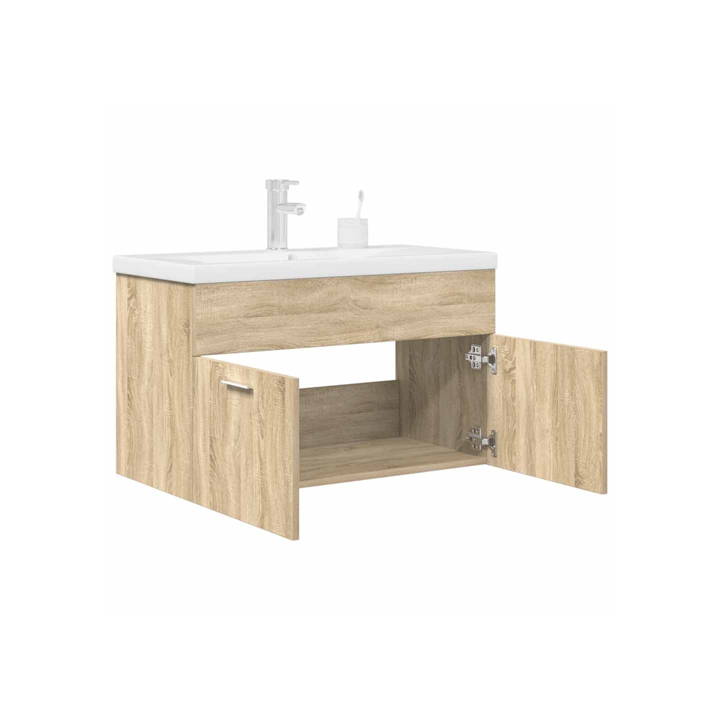 Armoire lavabo de salle de bain et vasque et robinet intégrés