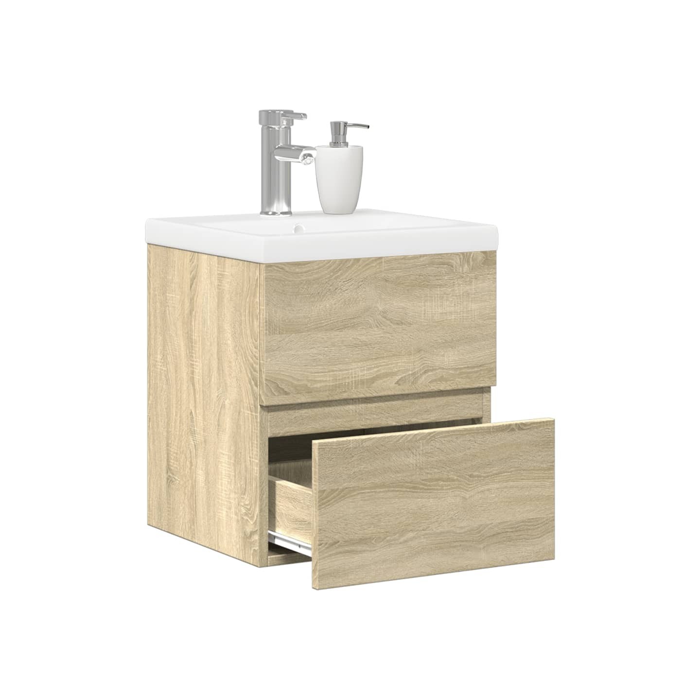 Ensemble de meubles de salle de bain 2 pcs chêne sonoma