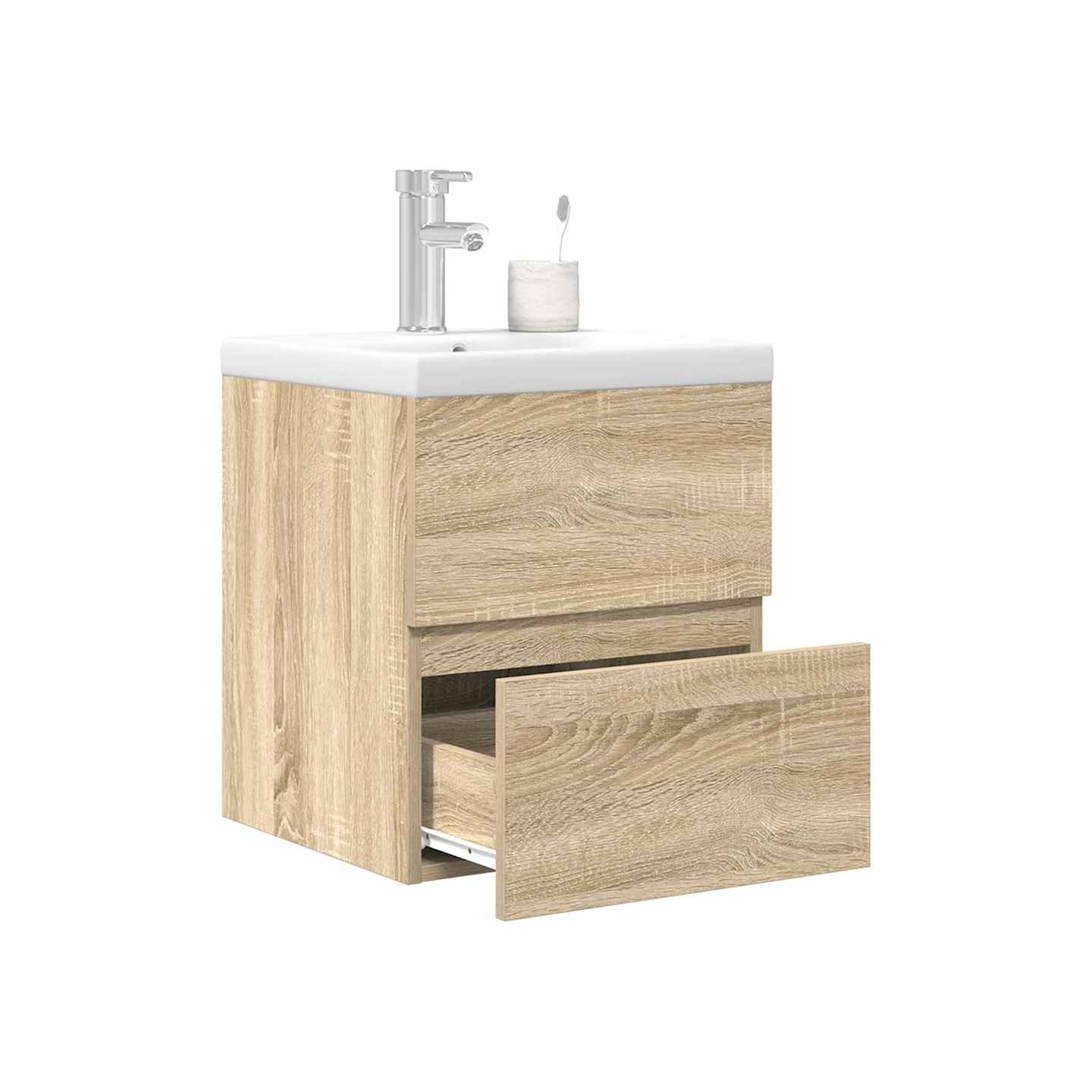 Ensemble de meubles de salle de bain 2 pcs chêne sonoma