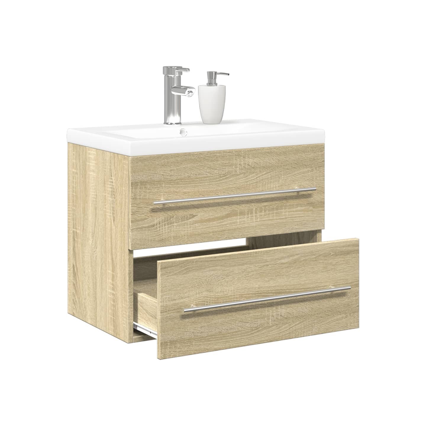 Ensemble de meubles de salle de bain 2 pcs chêne sonoma