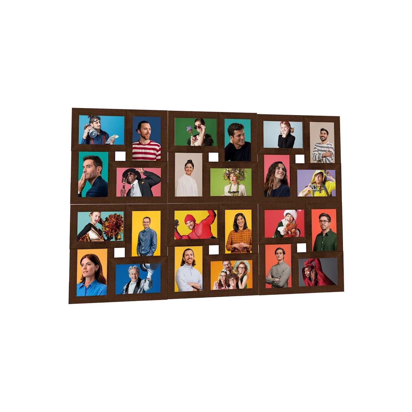Collage de cadres photo de photo 24x(10x15 cm) Marron foncé MDF
