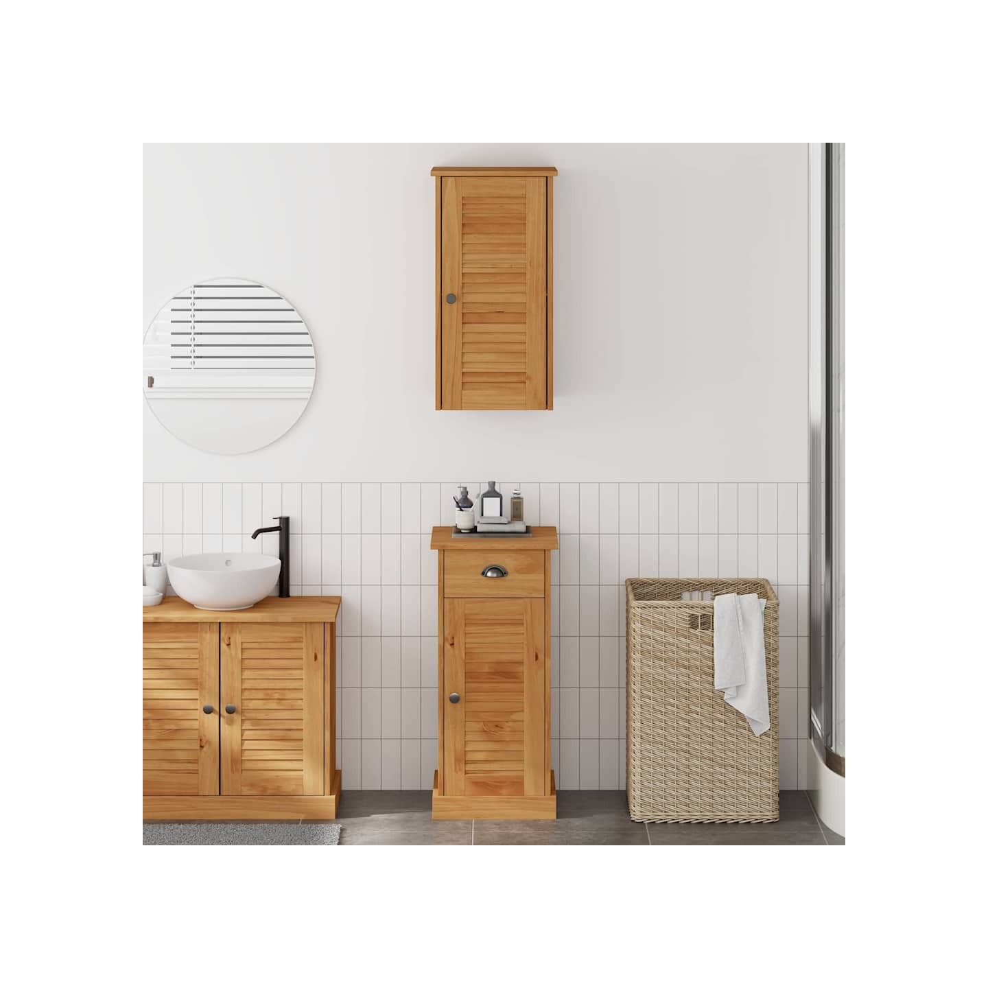 Armoire de salle de bain VIGO 2 pc Marron et Marron Miel