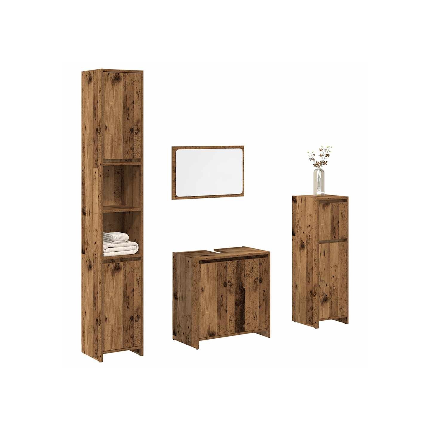 Ensemble de meubles salle de bain 4 pcs bois d'ingénierie