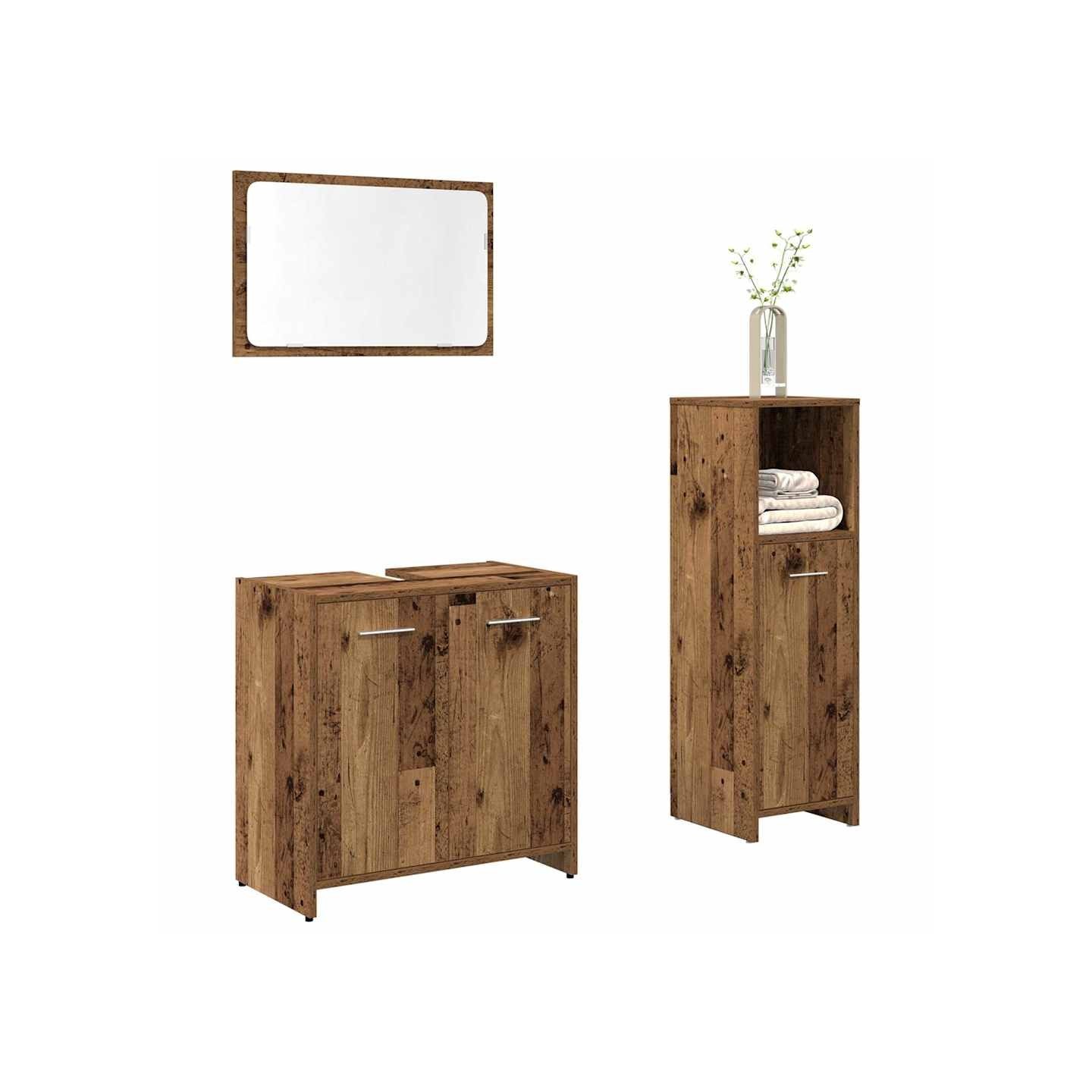 Ensemble de meubles salle de bain 3 pcs bois d'ingénierie