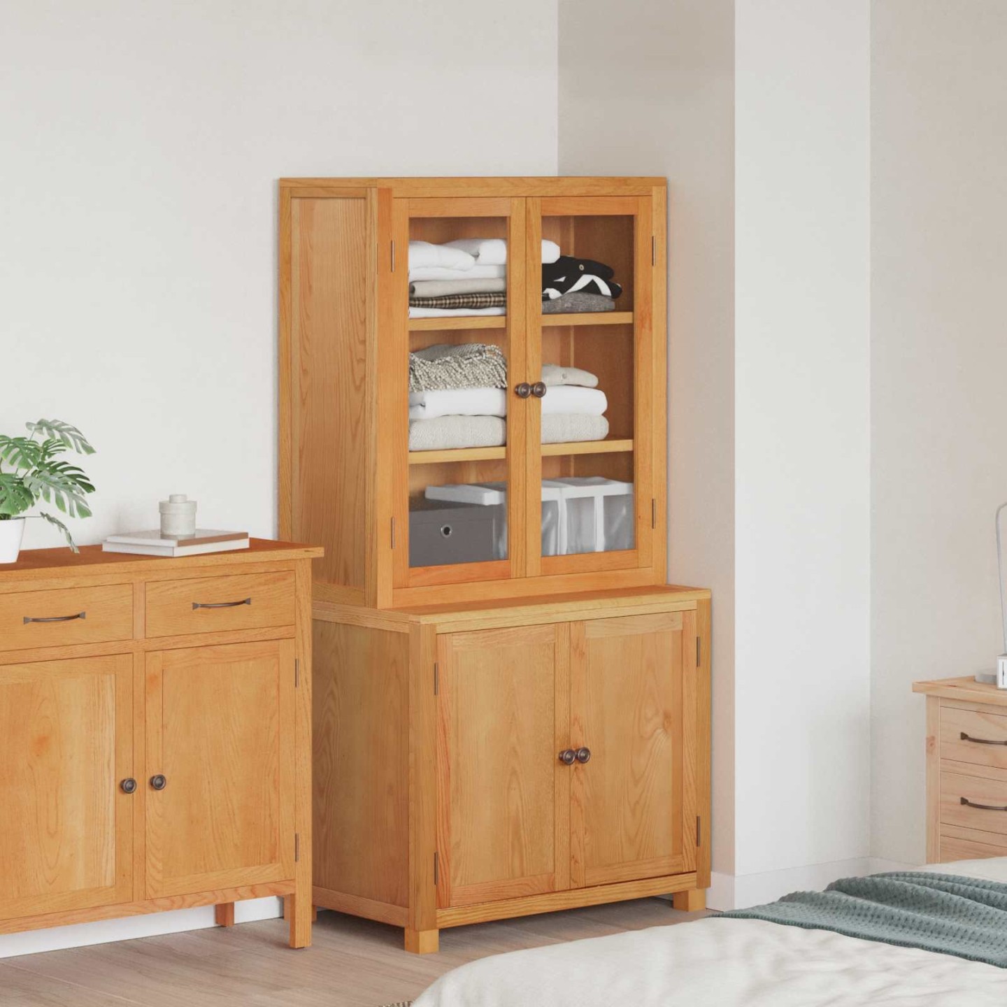 Ensemble de meubles de rangement avec stockage 2 pièces Marron