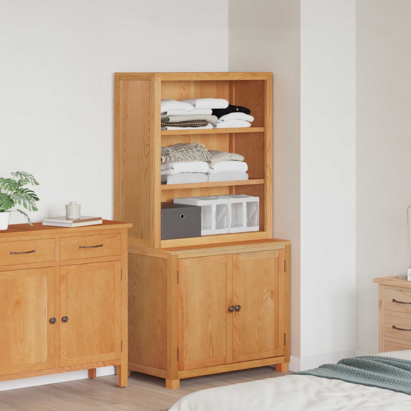 Ensemble de meubles de rangement avec stockage 2 pièces Marron