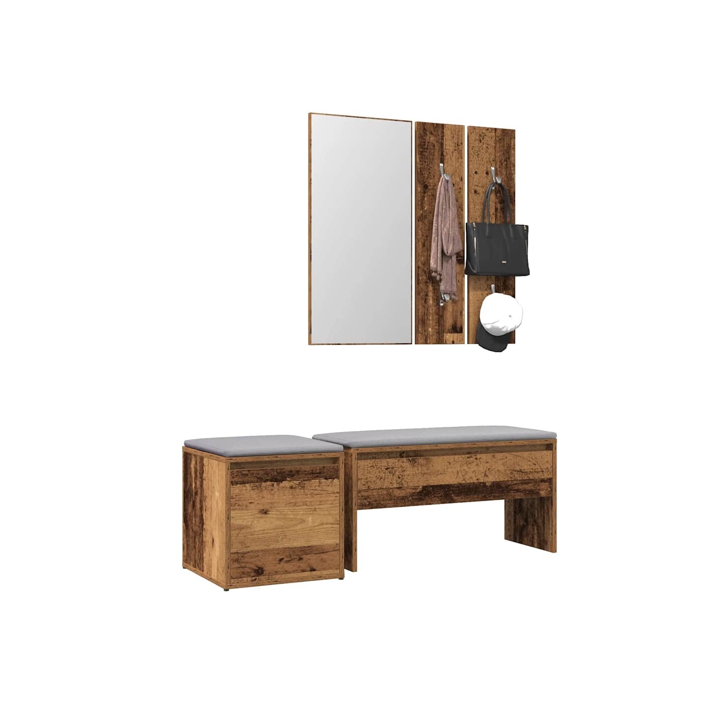 Ensemble de meubles de couloir vieux bois bois d'ingénierie