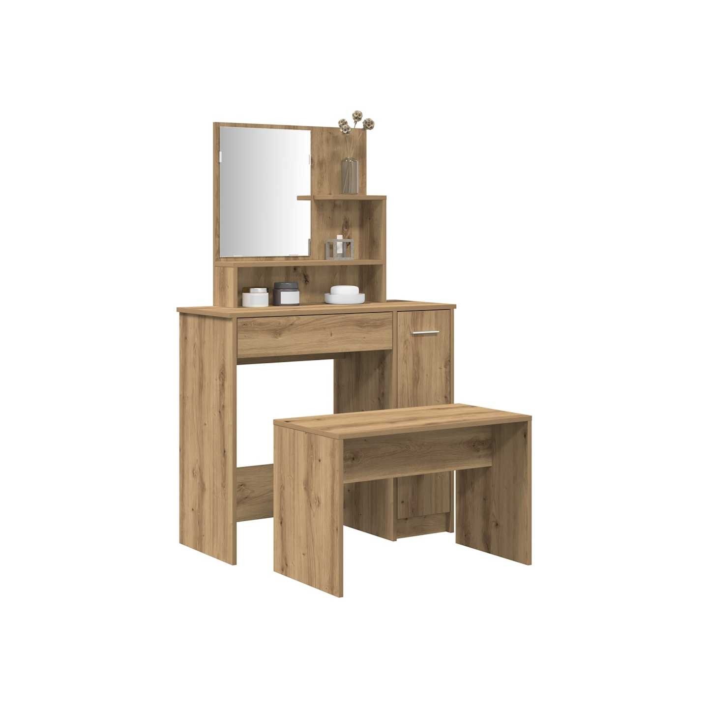 Ensemble de coiffeuse chêne artisanal bois ingénierie
