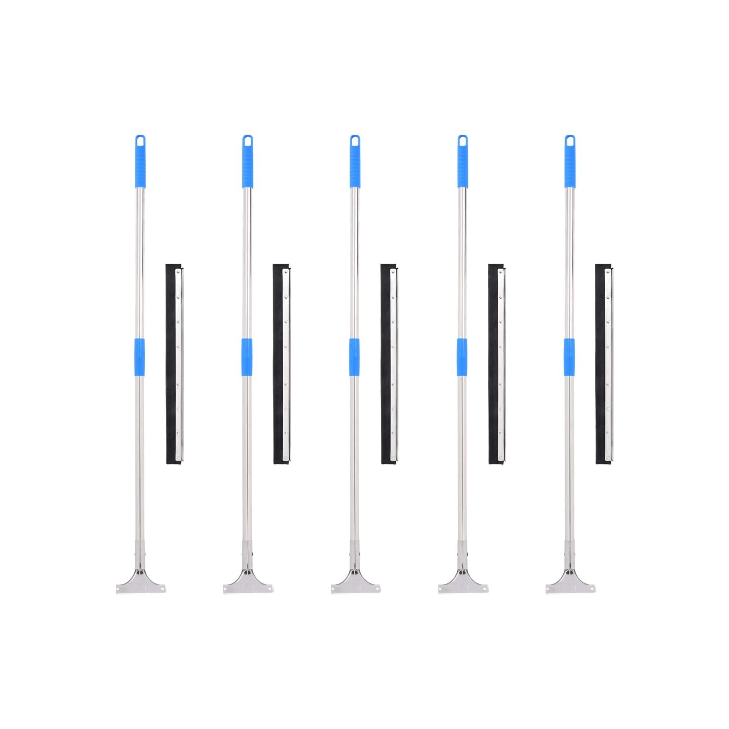 Raclettes à plancher 5 pcs 55x122,5 cm acier et caoutchouc