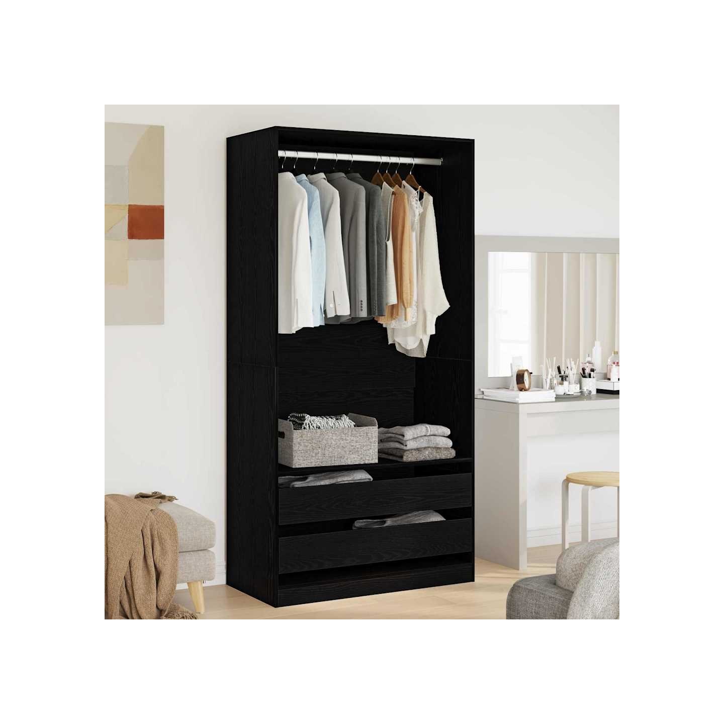Armoire Chêne noir 100 x 50 x 200 cm Bois d'ingénierie