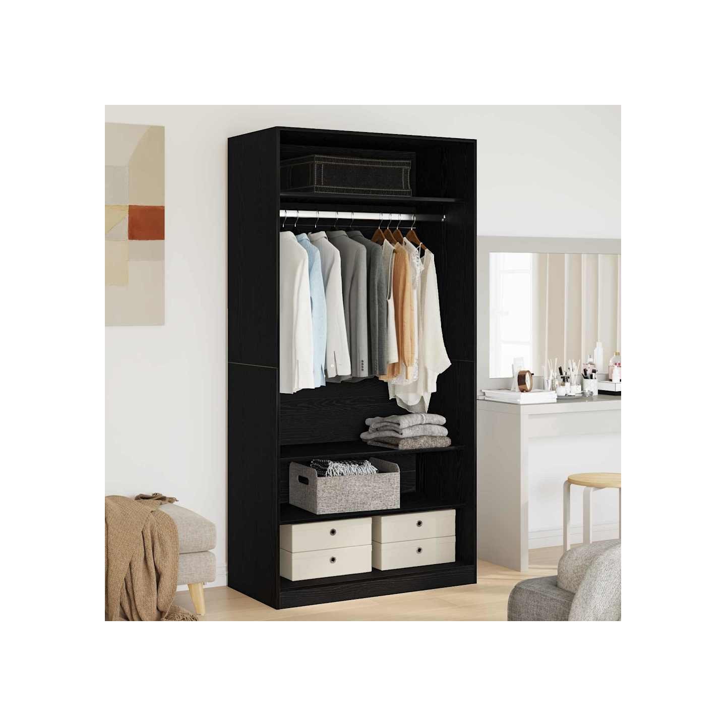 Armoire Chêne noir 100 x 50 x 200 cm Bois d'ingénierie