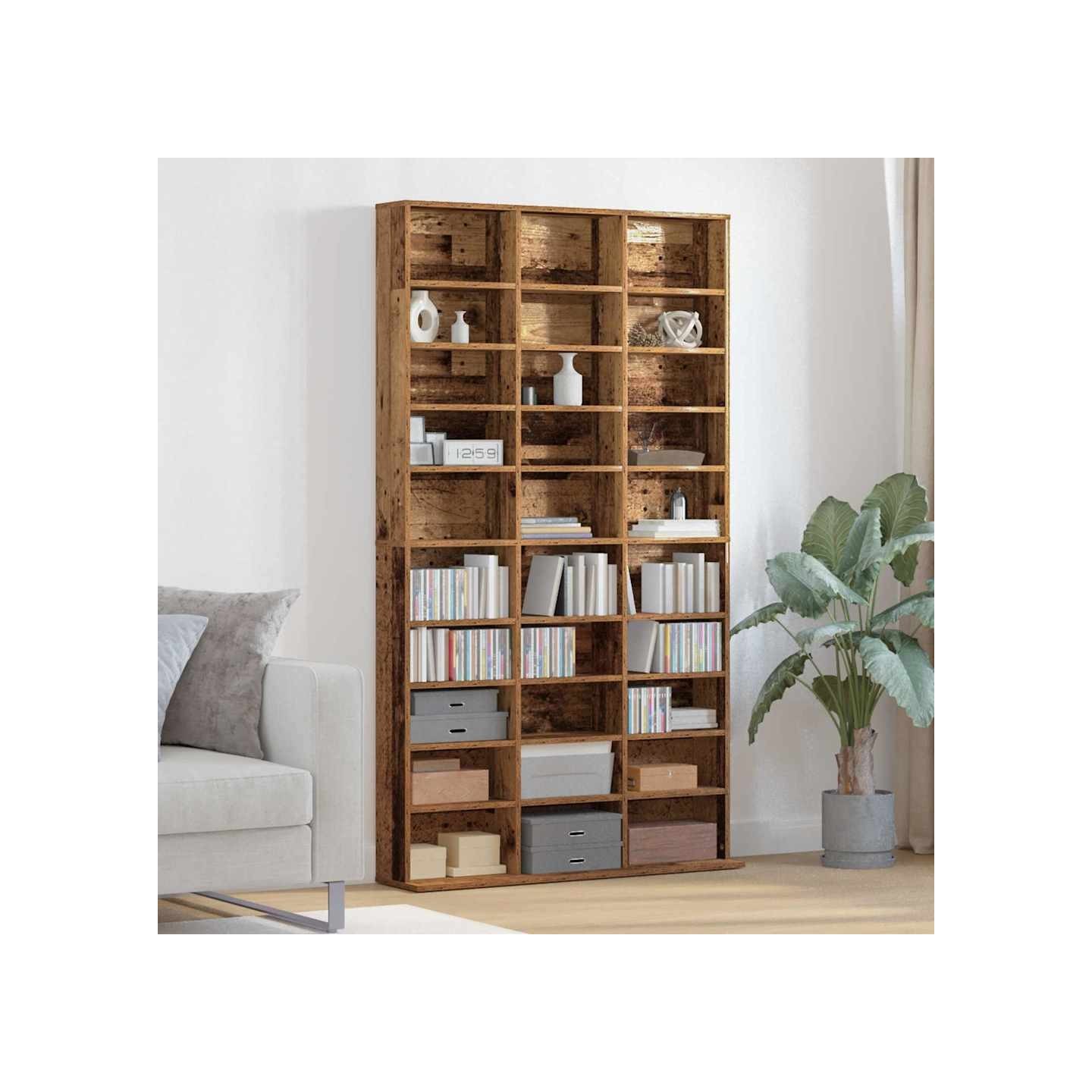 Meuble CD Bois ancien 101 x 23 x 177,5 cm Bois d'ingénierie