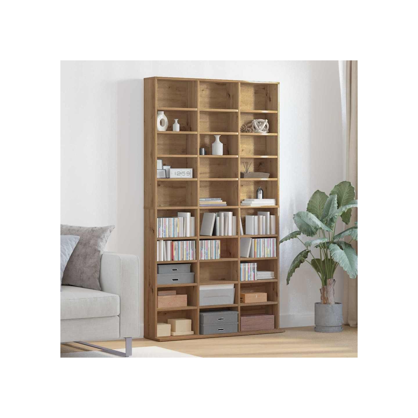 Meuble CD Chêne artisanal 101 x 23 x 177,5 cm Bois d'ingénierie