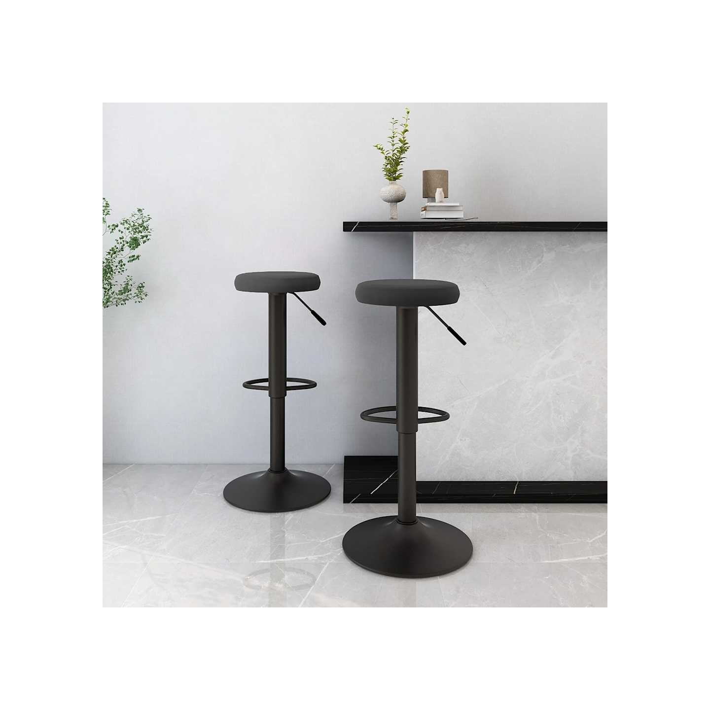 Tabourets de bar lot de 2 Noir Velours