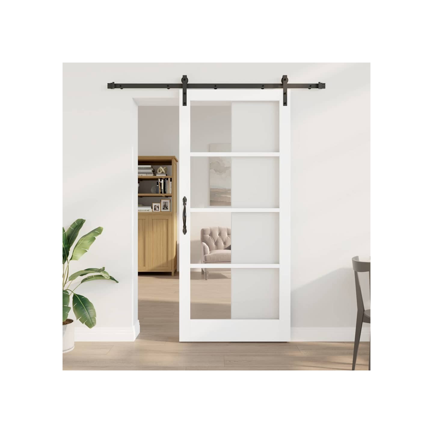 Porte coulissante ORKDAL Blanc et Noir 93 x 211 cm