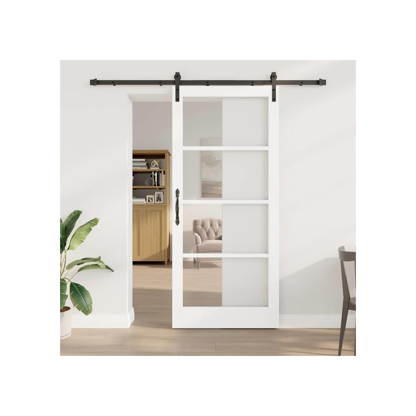 Porte coulissante ORKDAL Blanc et Noir 93 x 211 cm