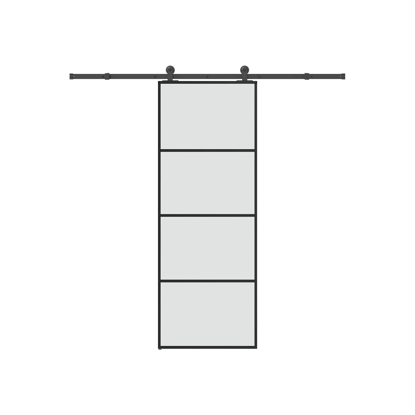 Porte coulissante avec kit de quincaillerie 76x205 cm Verre ESG