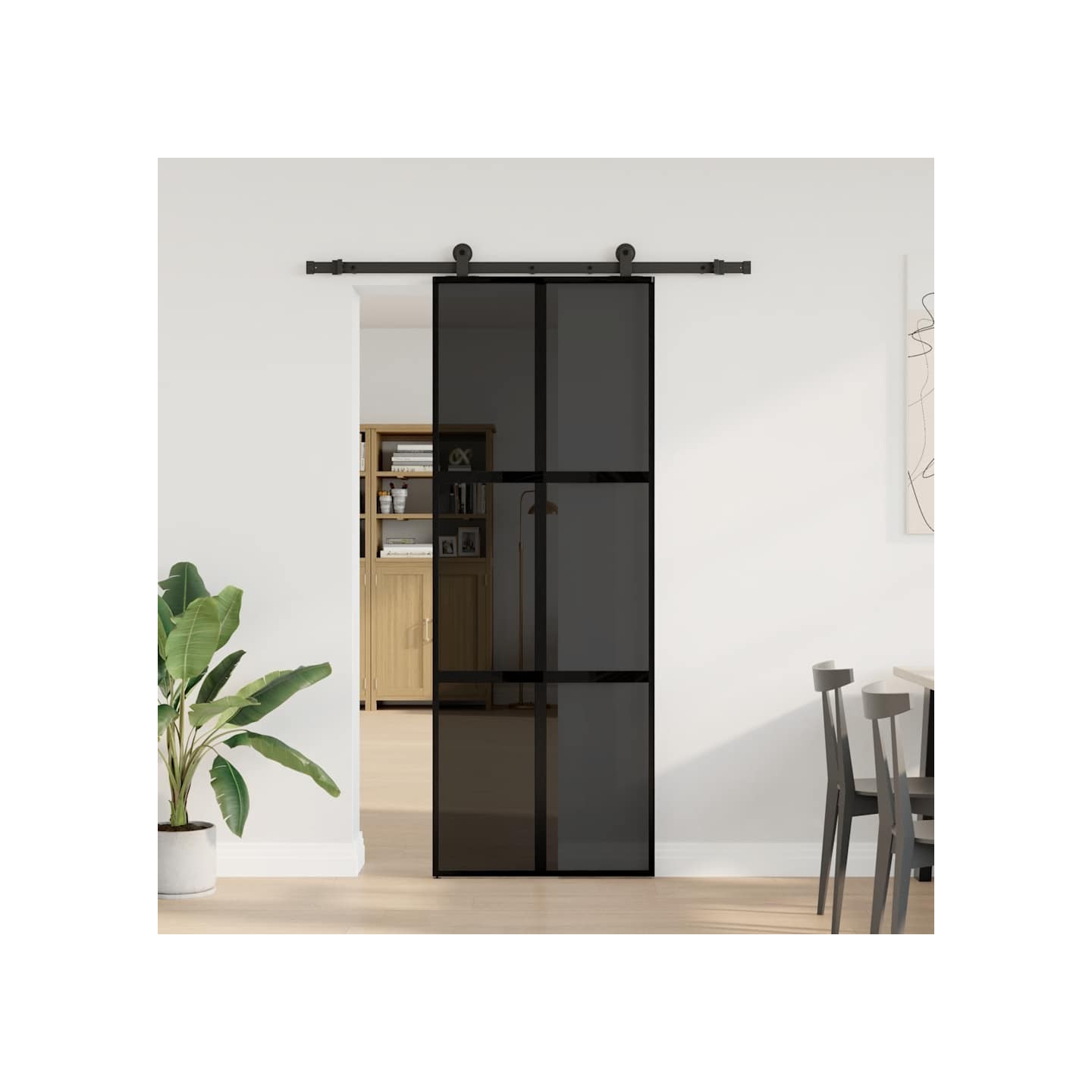 Porte coulissante kit de quincaillerie trempé verre aluminium