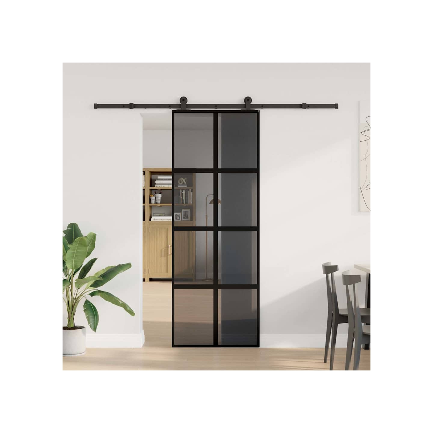 Porte coulissante kit de quincaillerie trempé verre aluminium