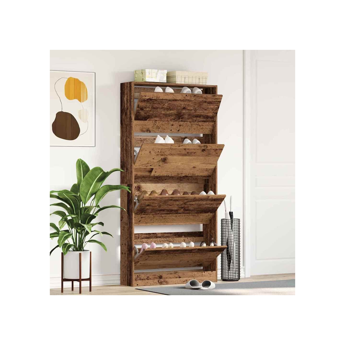 Cabinet à chaussures 80 x 21 x 163,5 cm Bois d'ingénierie