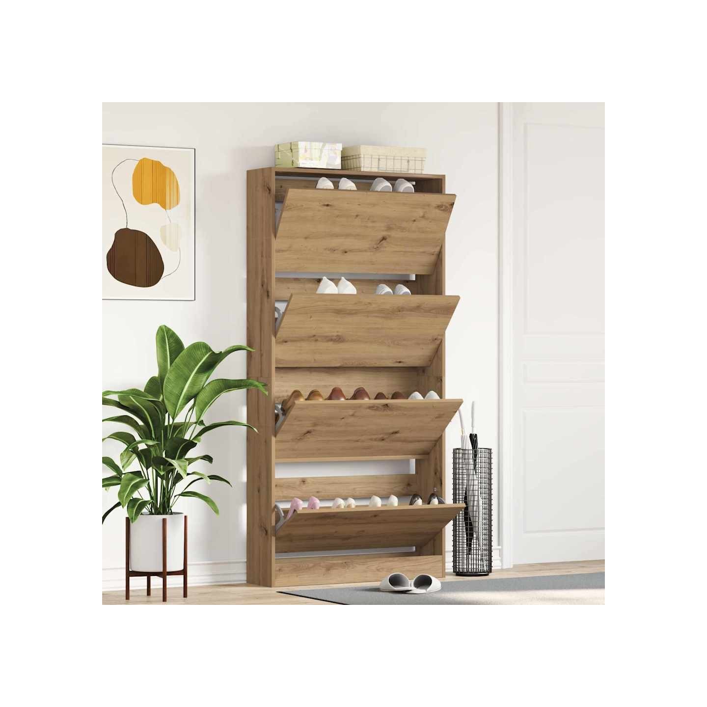 Cabinet à chaussures 80 x 21 x 163,5 cm Bois d'ingénierie