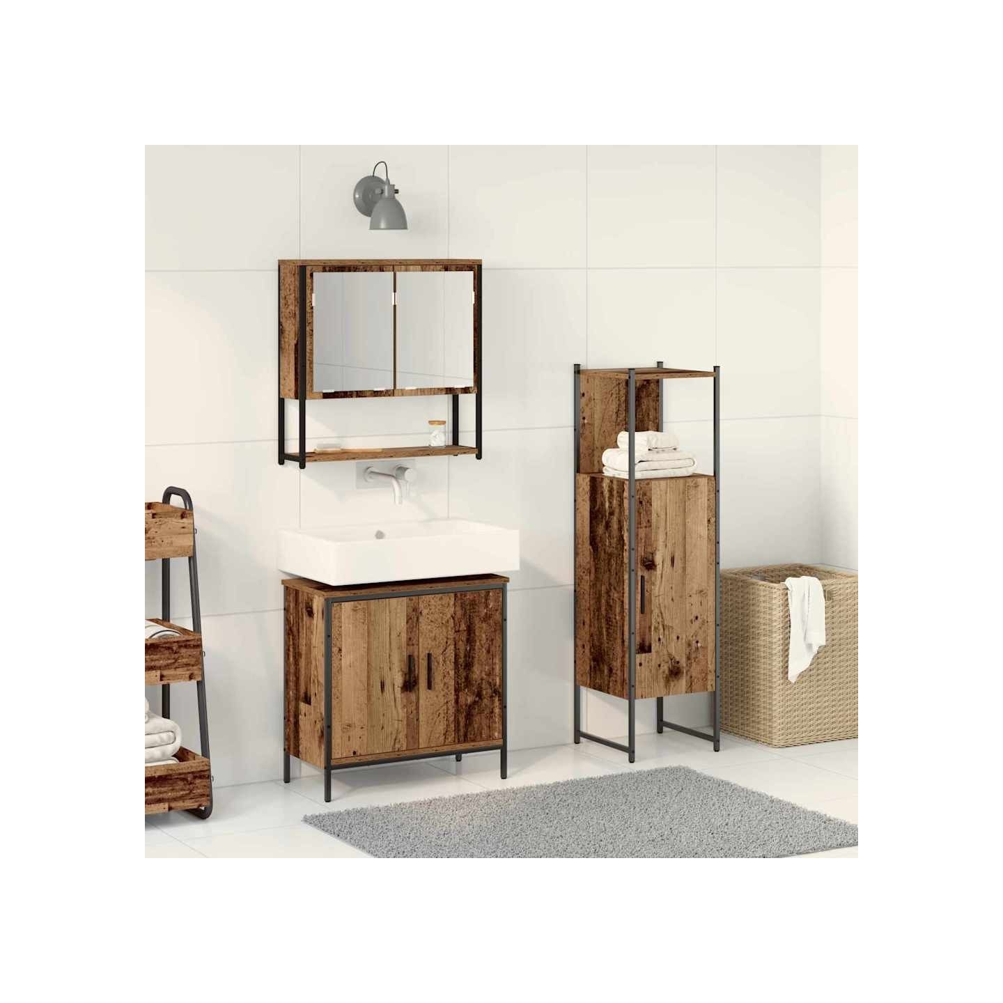 Ensemble de mobilier de salle de bain 3 pc Marron