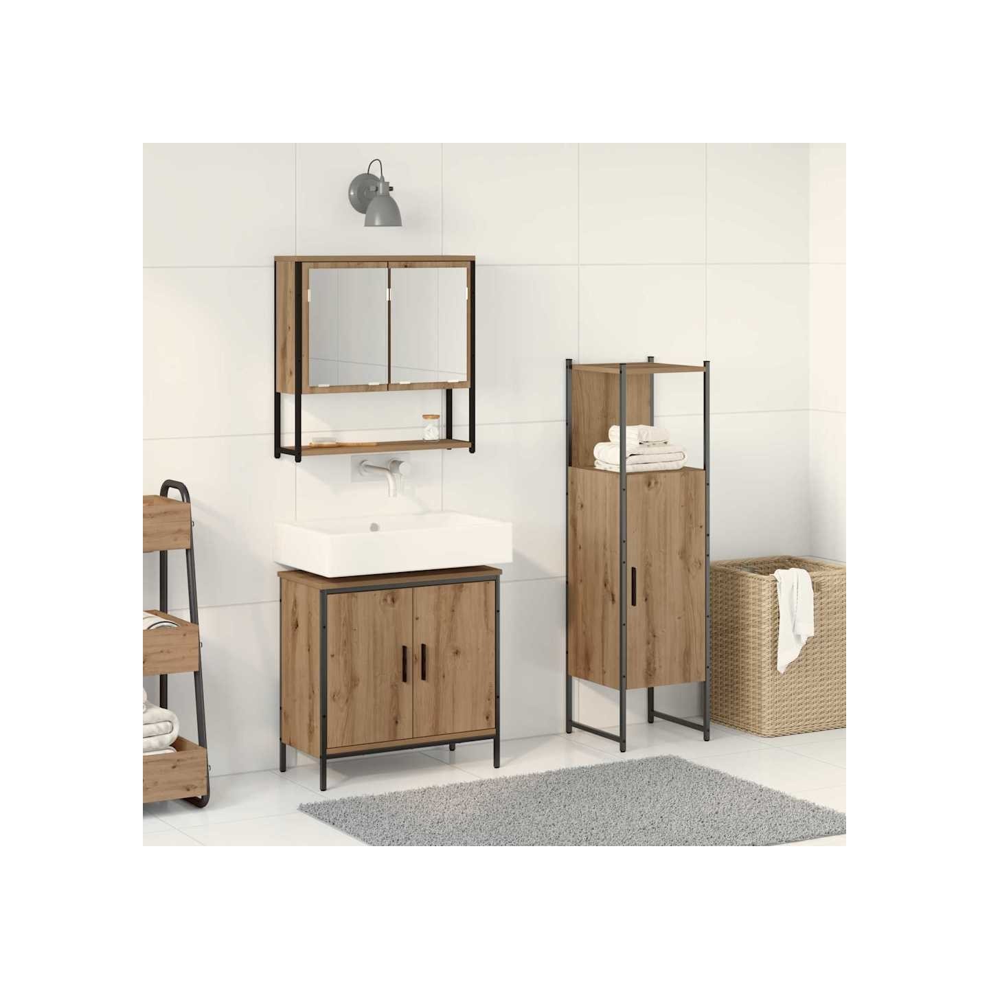 Ensemble de mobilier de salle de bain 3 pc Marron