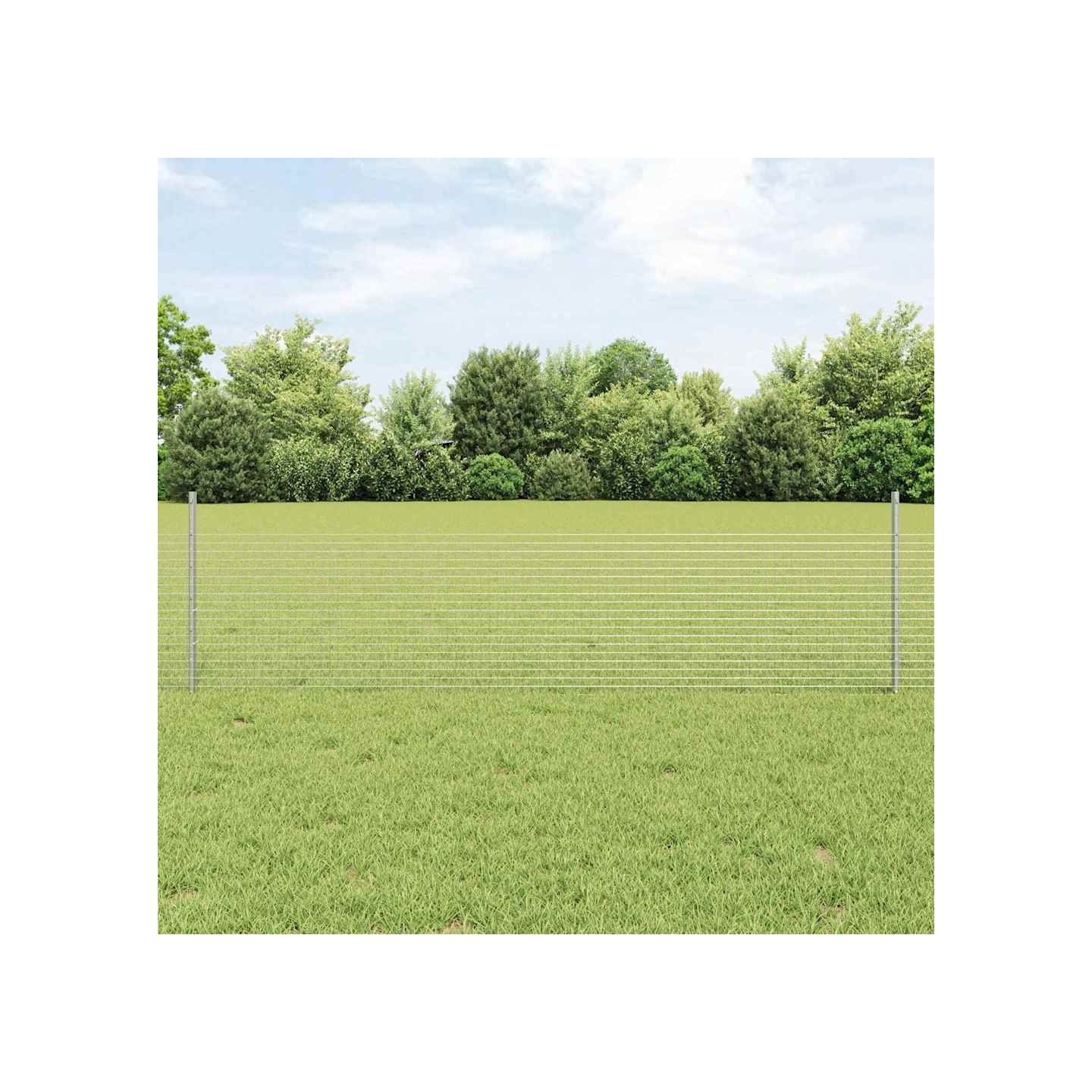 Clôture en fil soudé avec poteaux 10 x 0,5 m Acier galvanisé