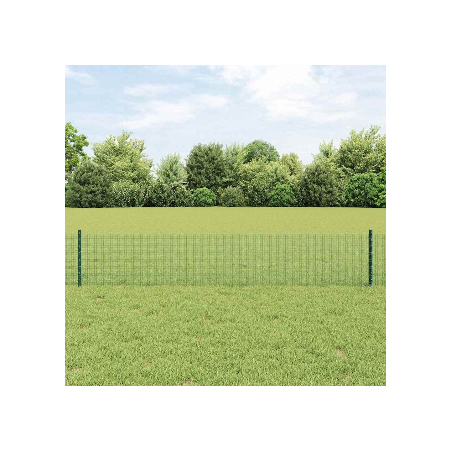 Clôture en fil soudé avec poteaux 10 x 0,4 m Vert Maille