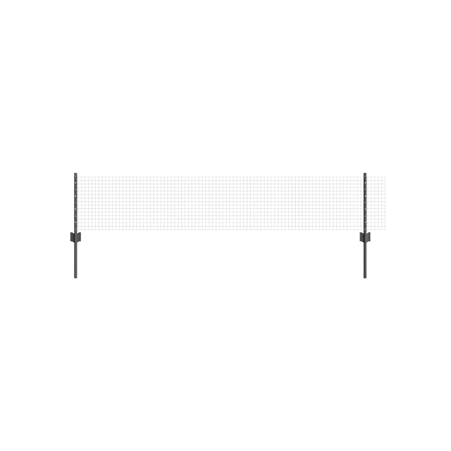 Clôture en fil soudé avec poteaux 10 x 0,4 m Gris Maille