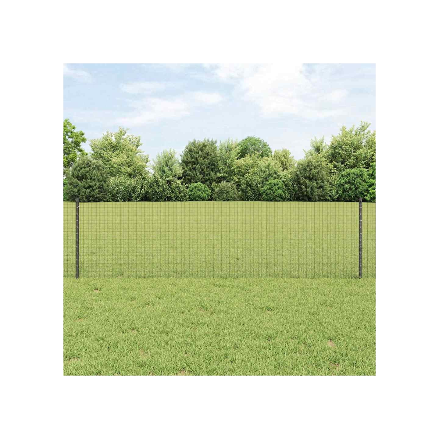 Clôture en fil soudé avec poteaux 10 x 0,6 m Gris Maille