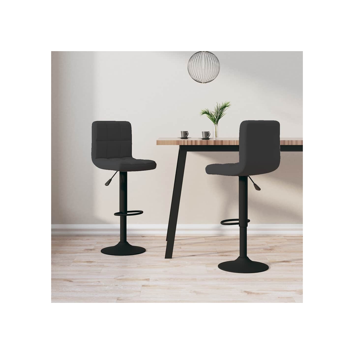 Tabourets de bar lot de 2 noir velours