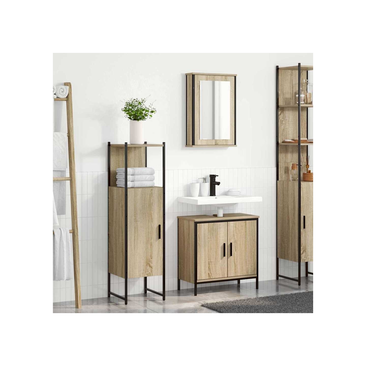 Ensemble de mobilier de salle de bain 3 pc Marron