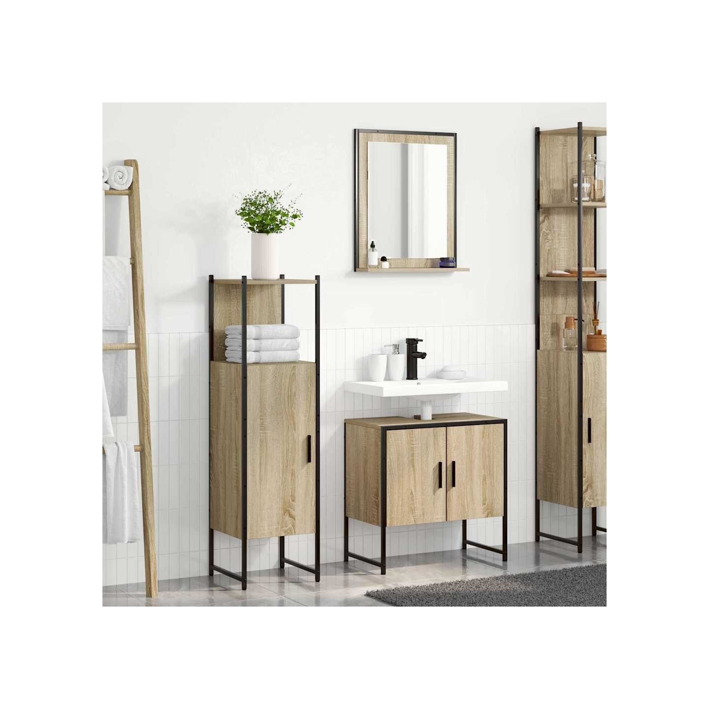 Ensemble de mobilier de salle de bain 3 pc Marron