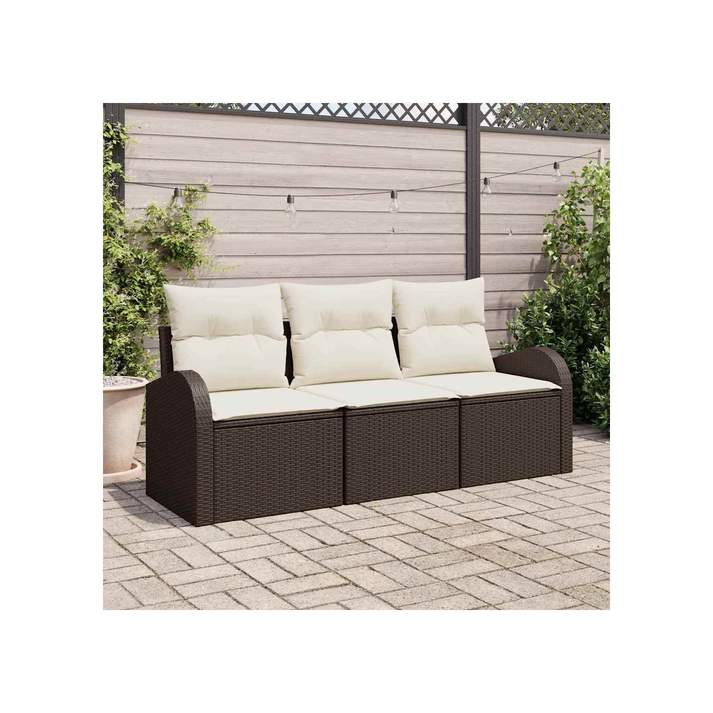 Ensemble de canapé de jardin Marron polyrotin