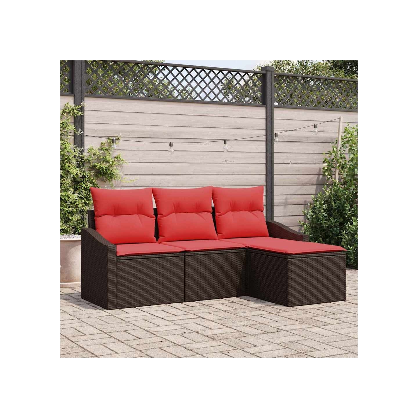 Ensemble de Canapés 4 pc Marron polyrotin