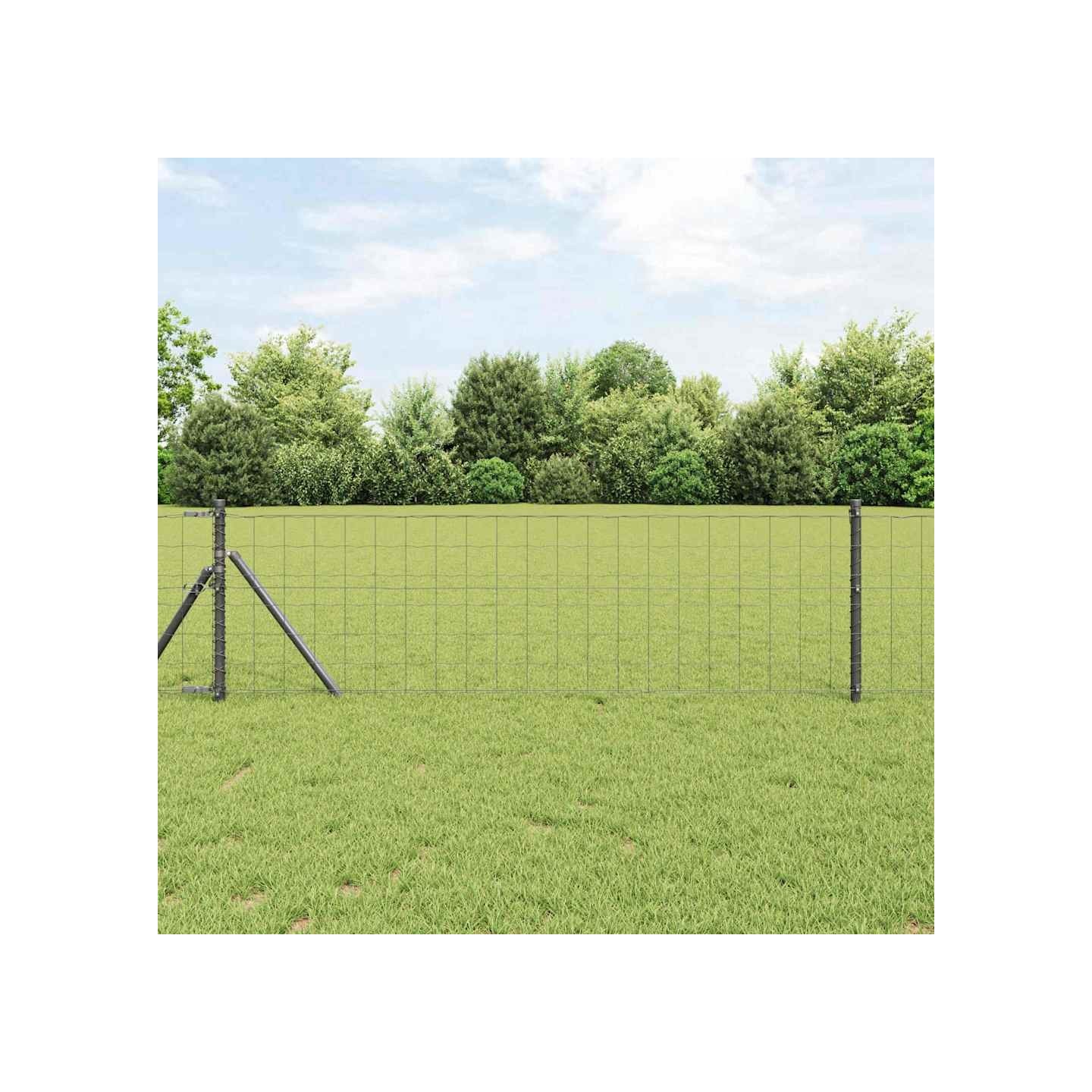 Fixation au sol Euro pour clôture 25 x 0,6 m Gris Maille