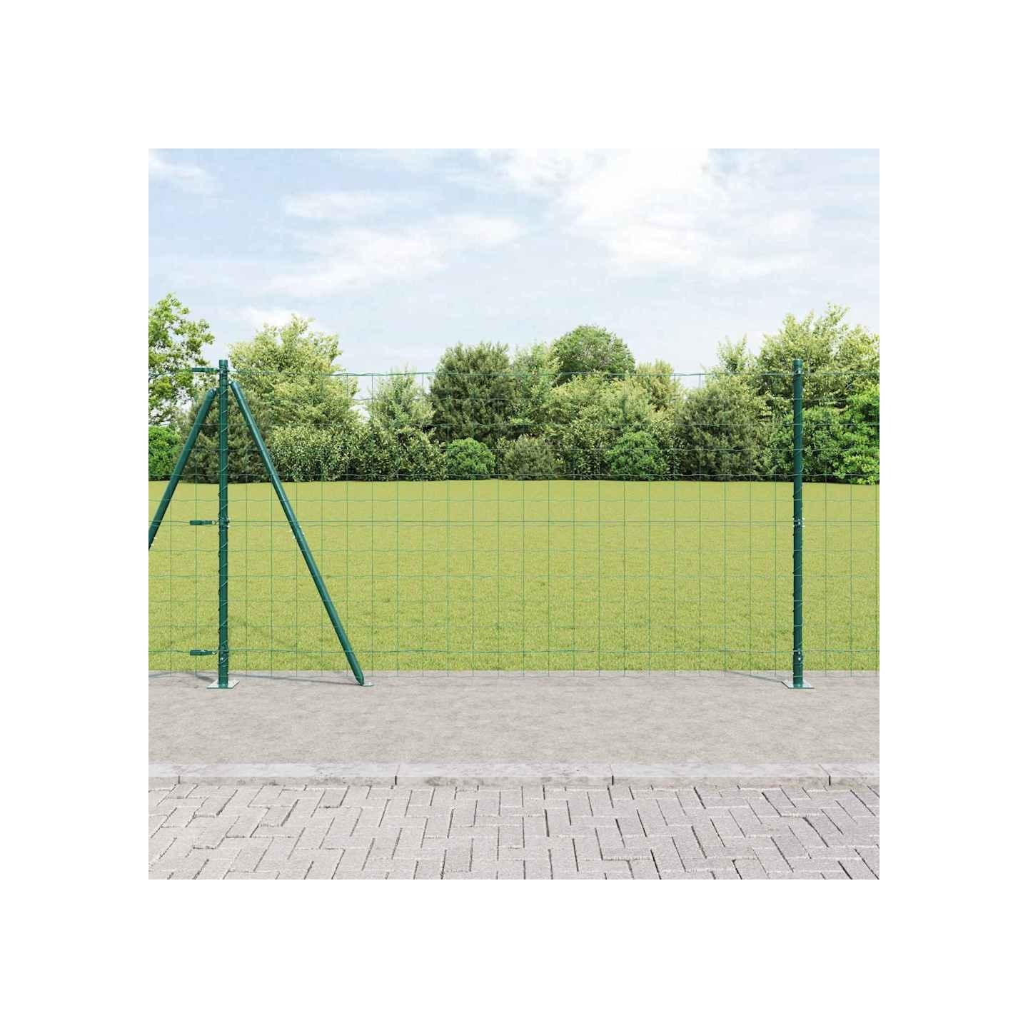 Clôture Euro avec Base en Béton 10 x 1,2 m Vert Maille