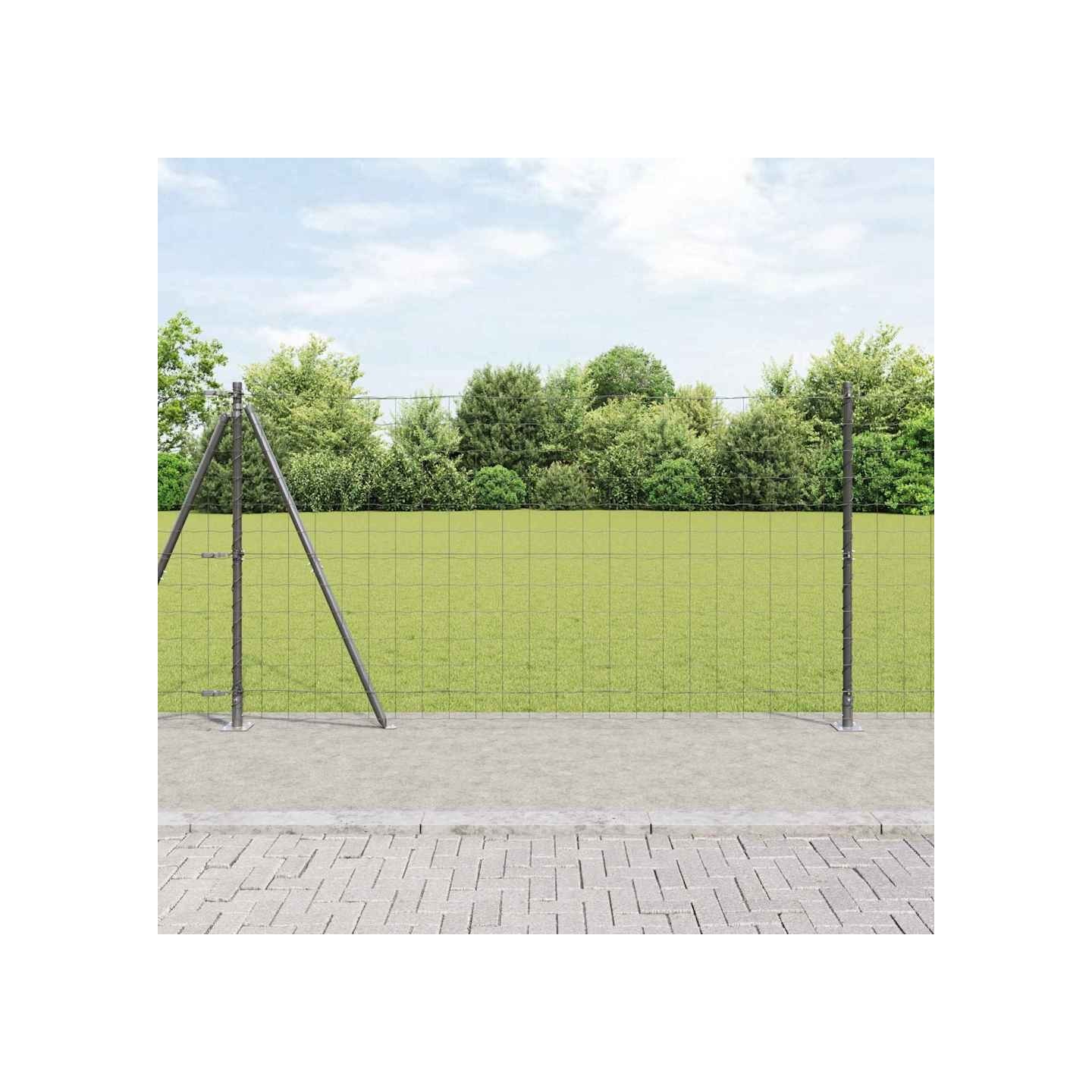 Clôture Euro avec Base en Béton 10 x 1,2 m Gris Maille