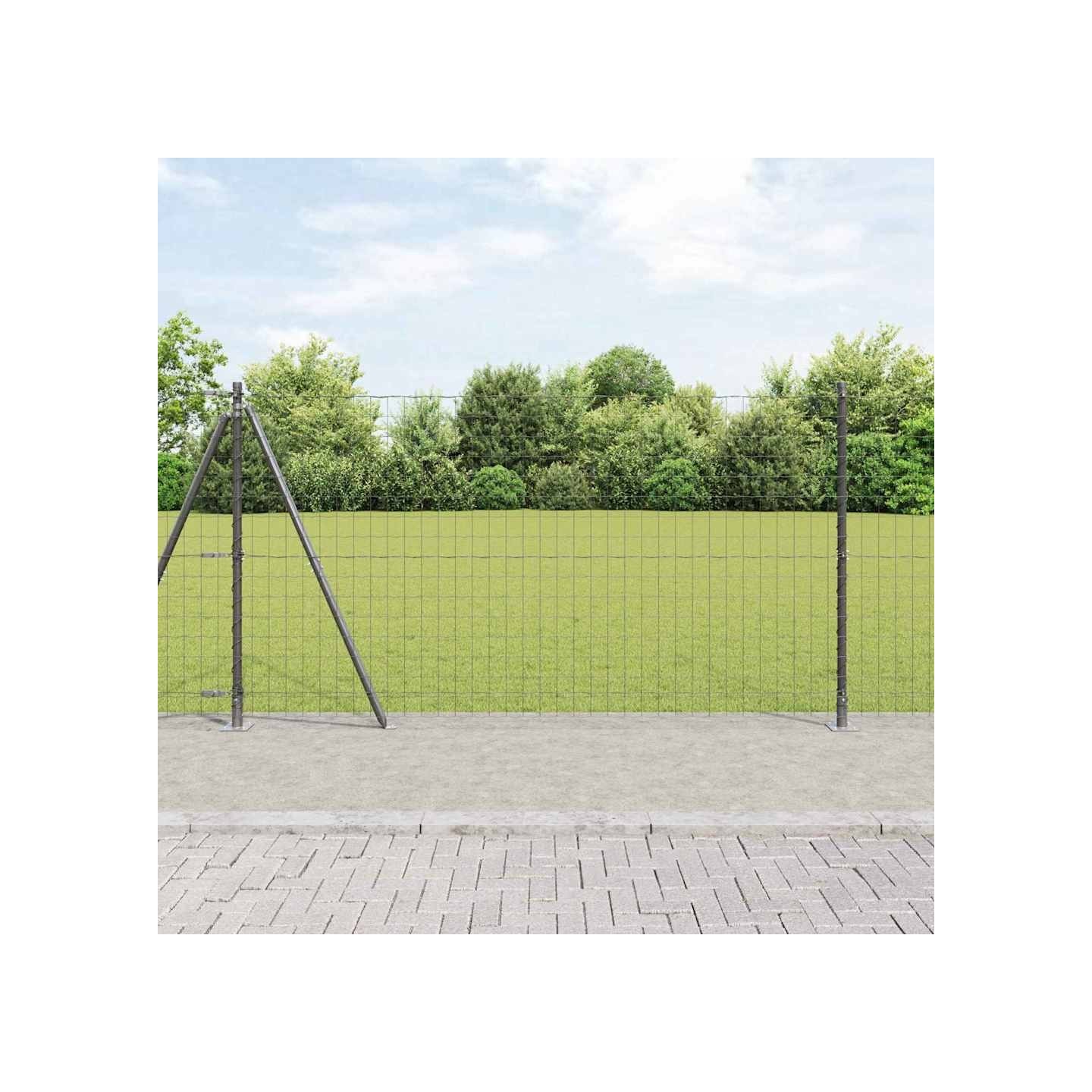 Clôture Euro avec Base en Béton 10 x 1,2 m Gris Maille
