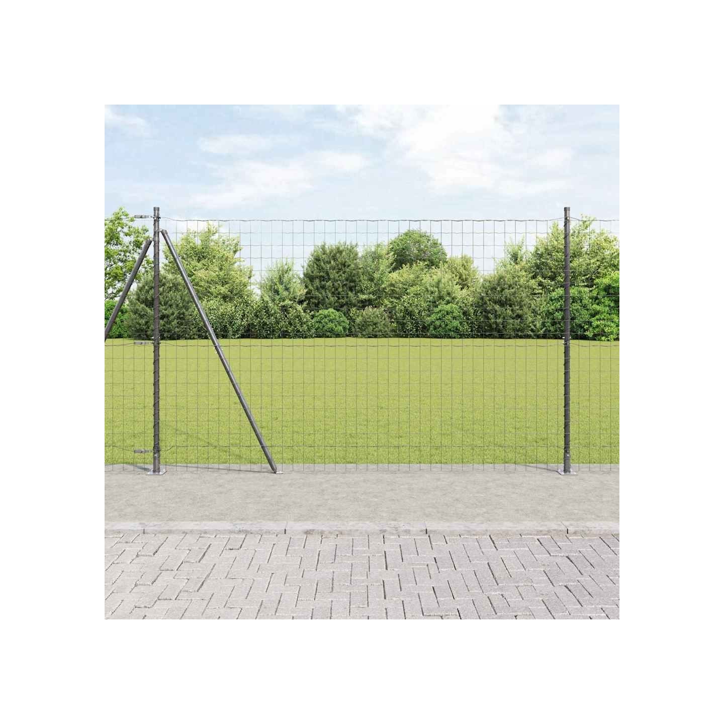Clôture Euro avec Base en Béton 10 x 1,4 m Gris Maille