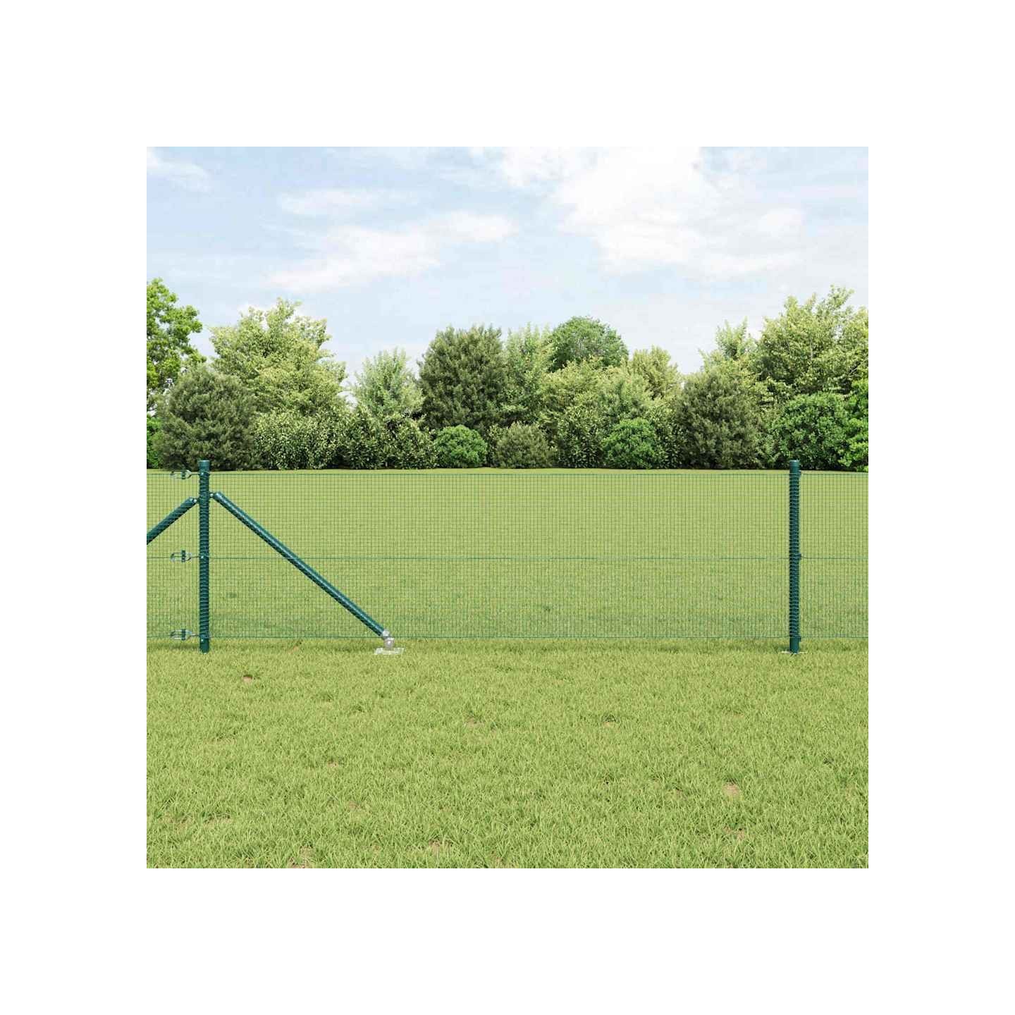 Clôture en fil soudé avec pointes 10 x 0,4 m Vert Maille