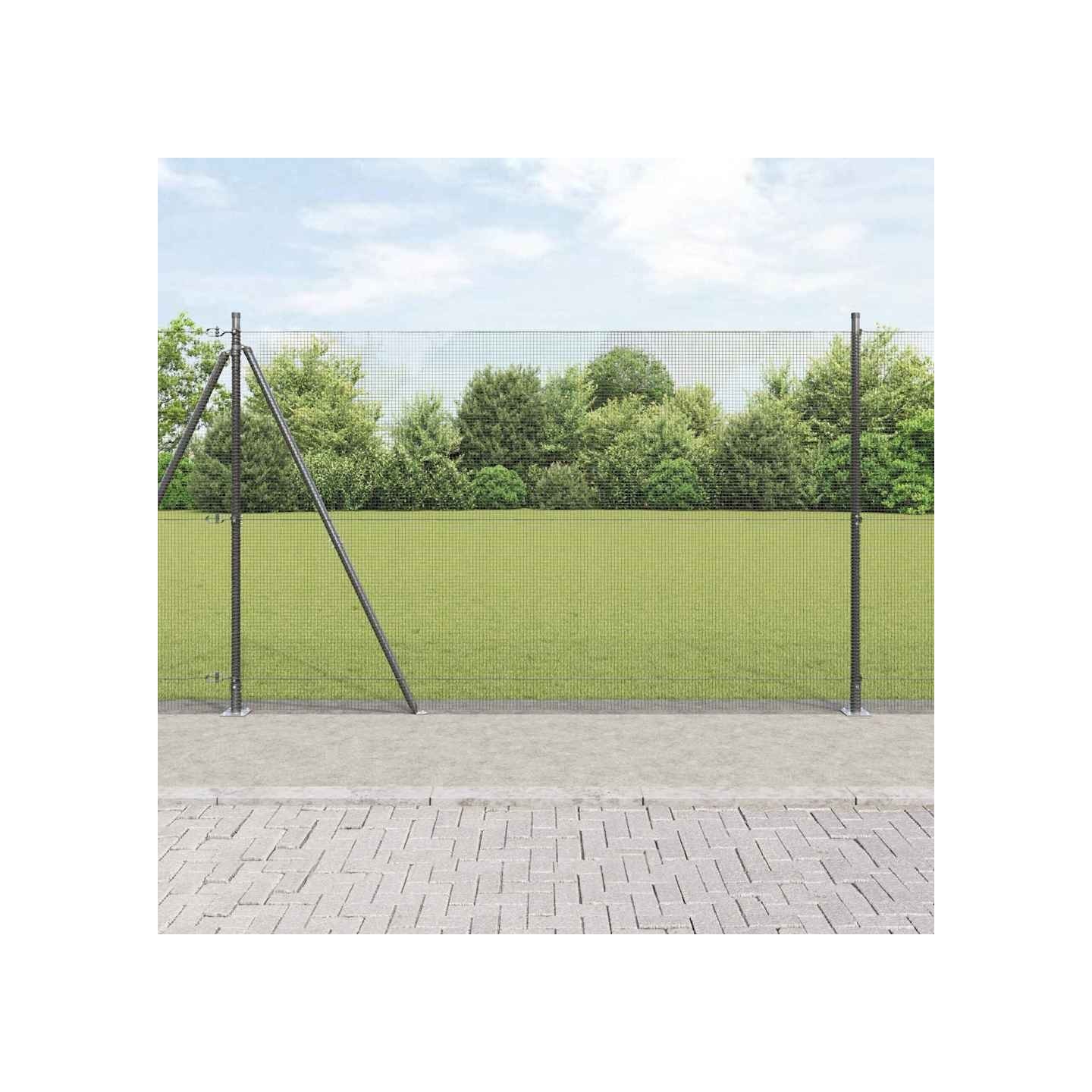 Clôture en fil soudé avec base en béton 10 x 1,5 m Gris Maille